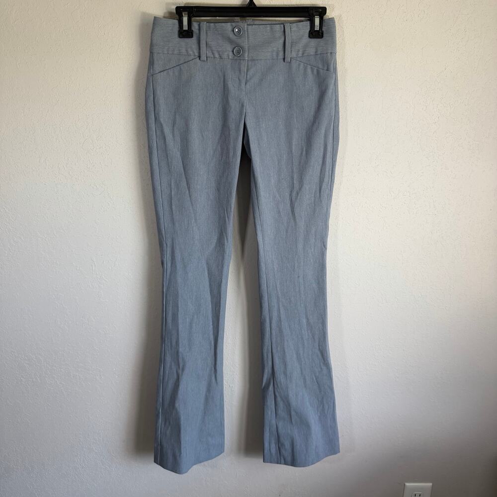 The Limited Exact Stretch Blue Gray Double Button  Straight Leg Pants Womens 0